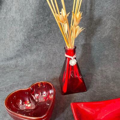 Lot 107  Three Red Accent Pieces