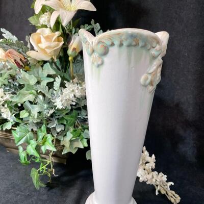 Lot 110  Ceramic Vase and Silk Arrangement