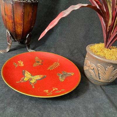 Lot 111  Decor Lot with Metal Vase and More
