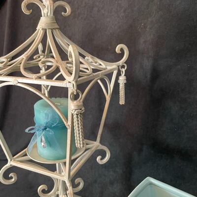 Lot 112  Metal Candle Stand and Vase