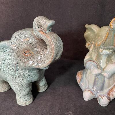 Lot 114  Pair of Ceramic Elephants