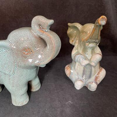 Lot 114  Pair of Ceramic Elephants