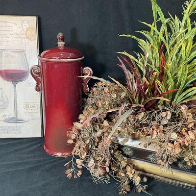 Lot 116  Decor Lot with Wine Print and More