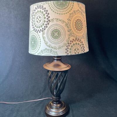 Lot 124  Bronze Lamp w/ Patterned Shade