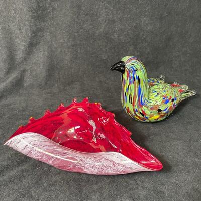 Lot 140  Two Blown Glass Pieces