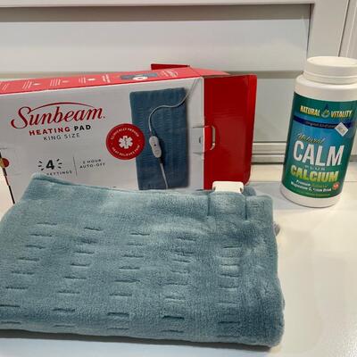 Lot 158.5. Heating Pad and "Calm" Drink Mix