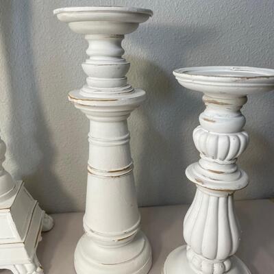 Lot 80.5. Shabby Chic Candle Stands - set of 4