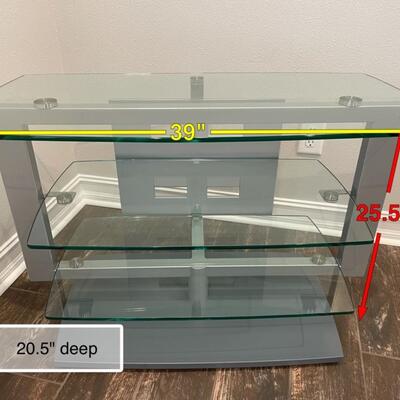 Glass and Brushed Metal TV Stand