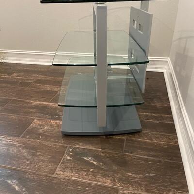 Glass and Brushed Metal TV Stand