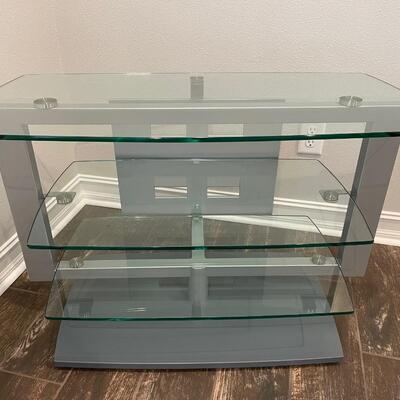 Glass and Brushed Metal TV Stand