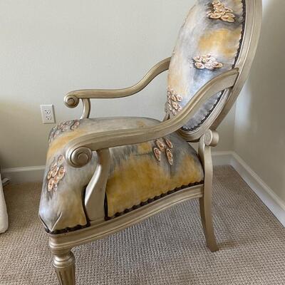 Hand Painted Leather Chair by Councill