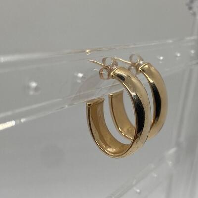 Lot 1: 14k Eterna gold pierced hoop earrings