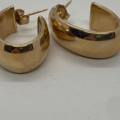 Lot 1: 14k Eterna gold pierced hoop earrings