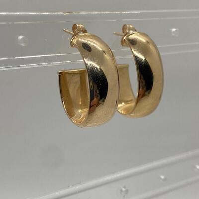 Lot 1: 14k Eterna gold pierced hoop earrings