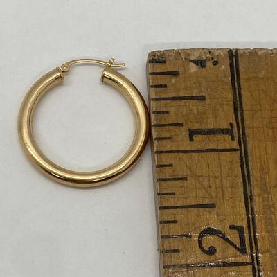 Lot 5: 14k Yellow Gold Pierced Hoop Earrings with Removable Pave CZ Dangle Slides