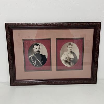 -73- Elegantly Framed Portraits of Nicholas II and Alexandra