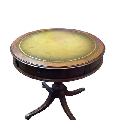 C745 Small Round Drum Single  Drawer Pedestal Table by Hammary