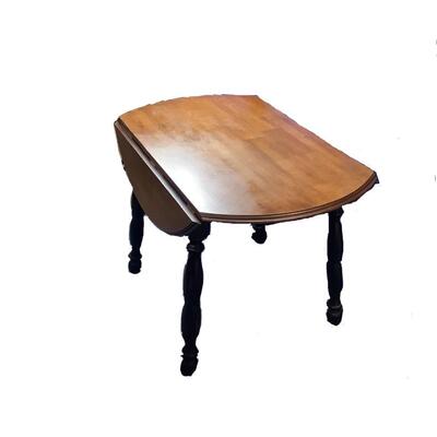 C753 Round Drop Leaf Kitchen Table with Black Legs