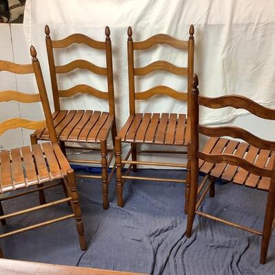 B758 Lot of 4 Latter back Wooden Chairs