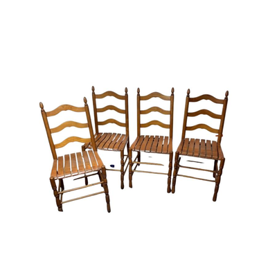 B758 Lot of 4 Latter back Wooden Chairs