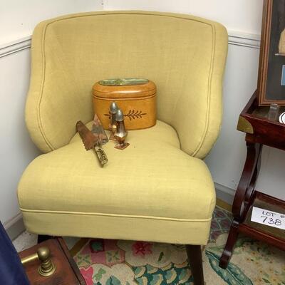 D763 Pair of Yellow Accent Chairs