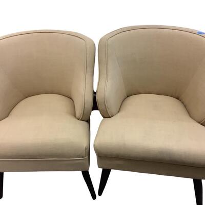 D763 Pair of Yellow Accent Chairs