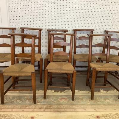 A769 Set of 8 Antique Cock Fighting Chairs
