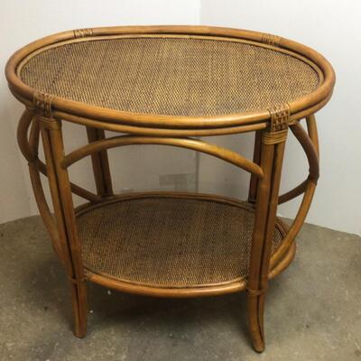 D770 Bamboo & Wicker Rattan Table