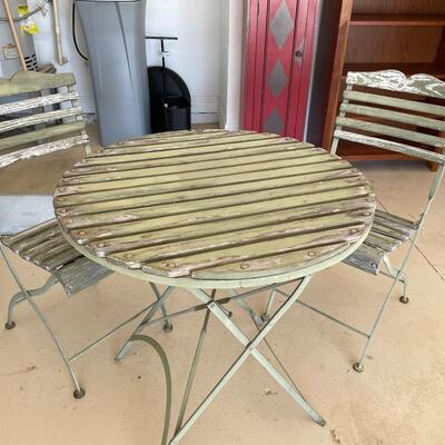 Lot 164  Bistro Table & Two Chairs