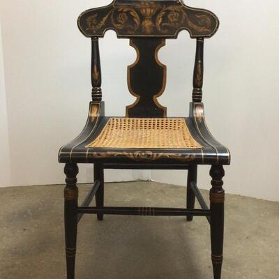E777 Antique Handpainted Whole Caned Chair