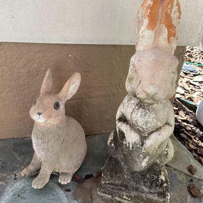Lot 185  Outdoor Bunny Statues
