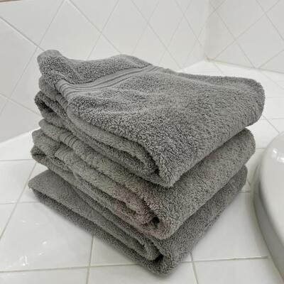 Lot 193  Three Light Gray Bath Towels