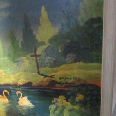 LOT 5  WHIMSICAL VINTAGE OIL PAINTING, SIGNED