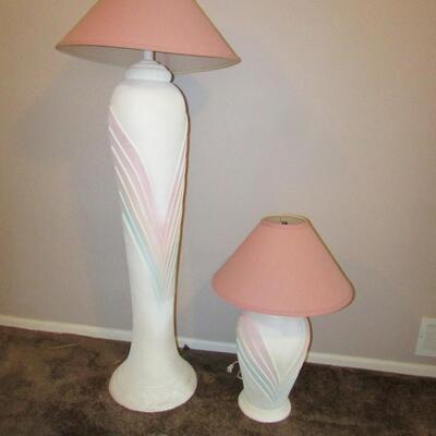 LOT 8  FLOOR AND TABLE LAMPS BY VERA'S ART STUDIOS 89'