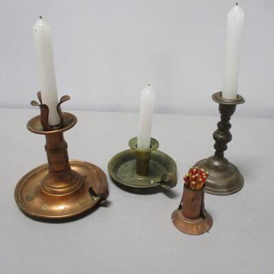 Antique Candle & Match Holders