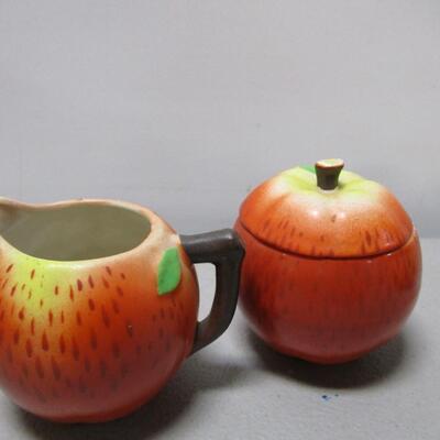 Vintage Maruhon Ware Japan Ceramic Apple Tea Set
