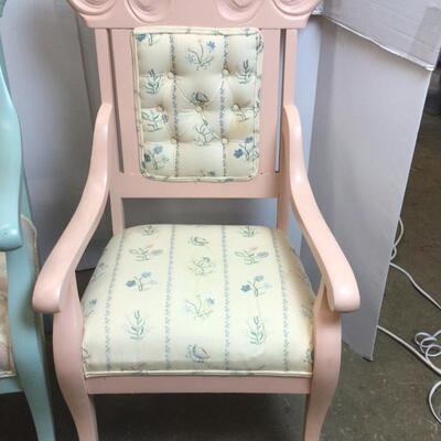 E782 Antique Hand painted Upholstered Armchairs