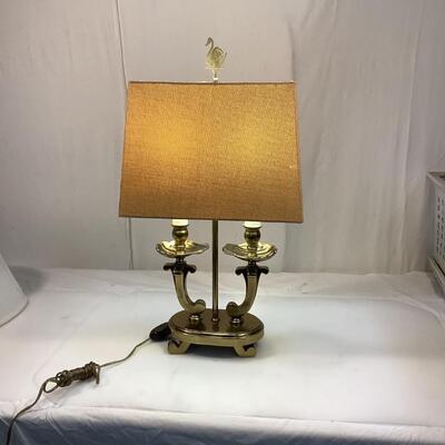 B869 Vintage Brass Desk Lamp with Shell Design