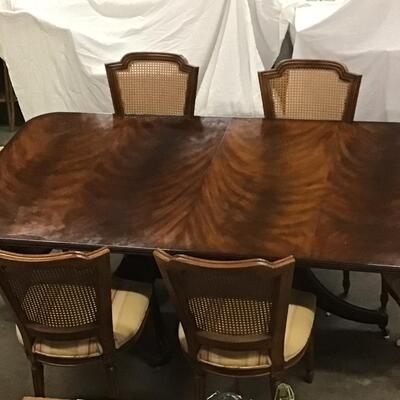 E795 Large Flame Mahogany Dining Table with 10 Chairs