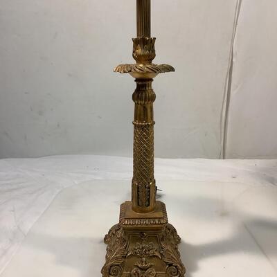 B877 Pair of Decorative Gold Candlestick Lamps