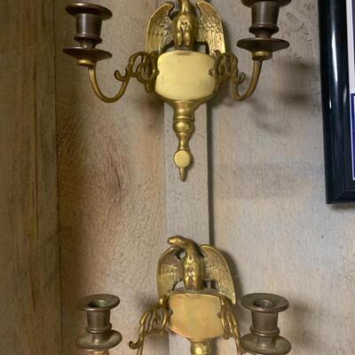 Brass Eagle Candlestick holders