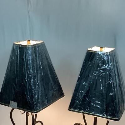 B887 Pair of Wrought Iron Lamps