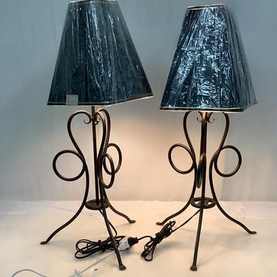 B887 Pair of Wrought Iron Lamps