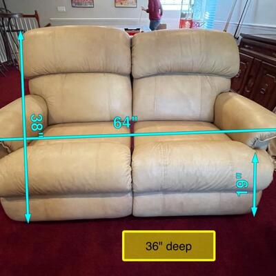 Lot 201. Faux Leather Reclining Loveseat