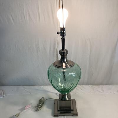 A898 Decorative Crackled Glass Nickel Finish Decorative Lamp