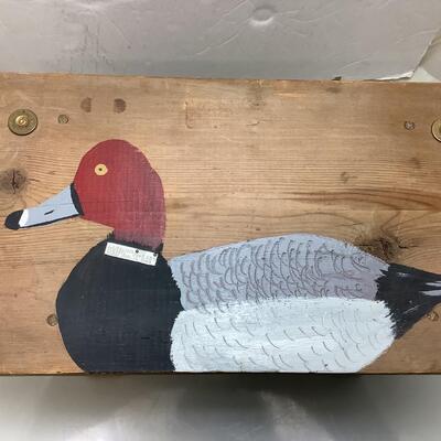 F957 Handpainted Duck Step Stool with Slate Sign