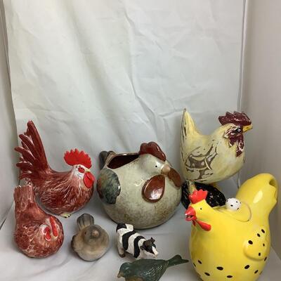 G129 Rooster and Farm Animal Home Decor Lot