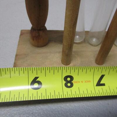 Pyrex & Kimax Test Tubes With Wooden Holder