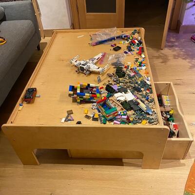 Coffee table or Kids Train/Lego Table with Storage Drawer