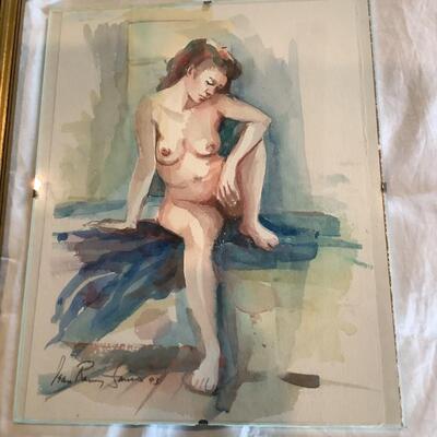 G141 Pair of Jean Ranney Smith Nude Watercolors